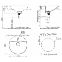 Alternative view of Chậu rửa lavabo Viglacera V26 đặt bàn