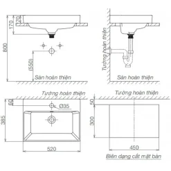 Alternative view of Chậu rửa lavabo Viglacera V29 đặt bàn