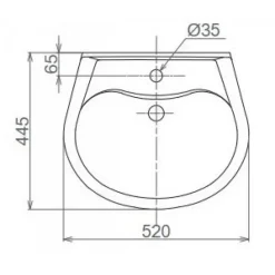 Alternative view of Chậu rửa lavabo Viglacera V39 treo tường