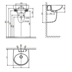 Alternative view of Chậu rửa lavabo Viglacera V511 treo tường