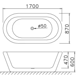 Alternative view of Combo bồn tắm kèm vòi CAESAR AT6270+AS689C đặt sàn 1.7M