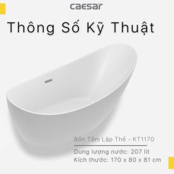 Alternative view of Bồn tắm đặt sàn CAESAR KT1170 1.7M