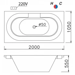 Alternative view of Bồn tắm massage Caesar MT212S đặt âm hơi 2 mét