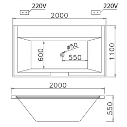 Alternative view of Bồn tắm massage CAESAR MT7520 đặt âm 2.0M