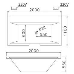 Alternative view of Bồn tắm massage Caesar MT7520S đặt âm hơi 2 mét