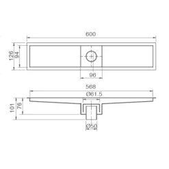 Alternative view of Phễu thoát sàn Inax PBFV-600 kiểu dài