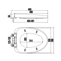 Alternative view of Nắp êm bồn cầu Viglacera V37 (VI107, V37, V39, BL5)