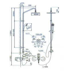 Alternative view of Vòi sen cây nóng lạnh Inax BFV-1115S-1C
