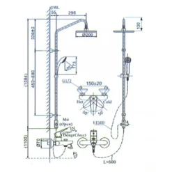 Alternative view of Vòi sen cây nóng lạnh Inax BFV-1115S