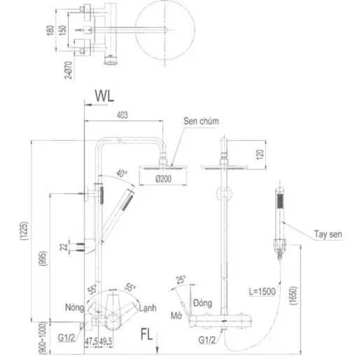 Vòi sen cây nóng lạnh Inax BFV-71S - Ảnh 2