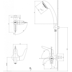 Alternative view of Vòi sen tắm tay tăng áp Inax BFV-17-7C