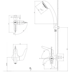 Alternative view of Vòi sen tắm tay tăng áp Inax BFV-17-8C
