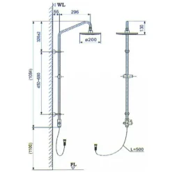Alternative view of Thân sen cây tắm đứng Inax BFV-CL1