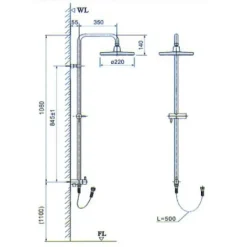 Alternative view of Thân sen cây tắm đứng Inax BFV-CL2