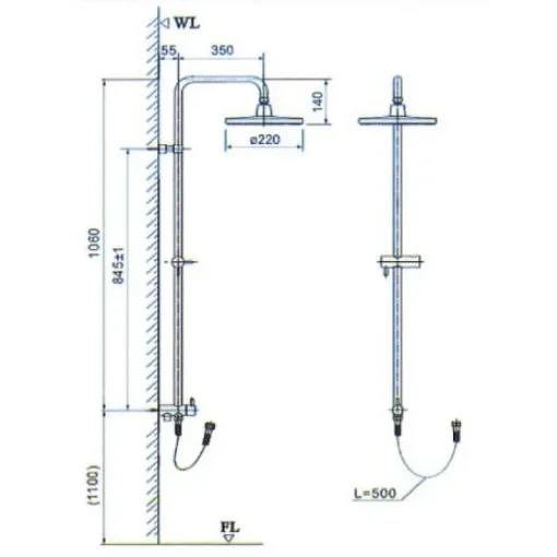 Thân sen cây tắm đứng Inax BFV-CL2 - Ảnh 2