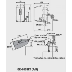 Alternative view of Van xả tiểu cảm ứng Inax OK-100SET(A/B)