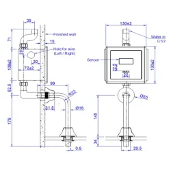 Alternative view of Van xả cảm ứng Inax OKUV-30SM-0.5 220V