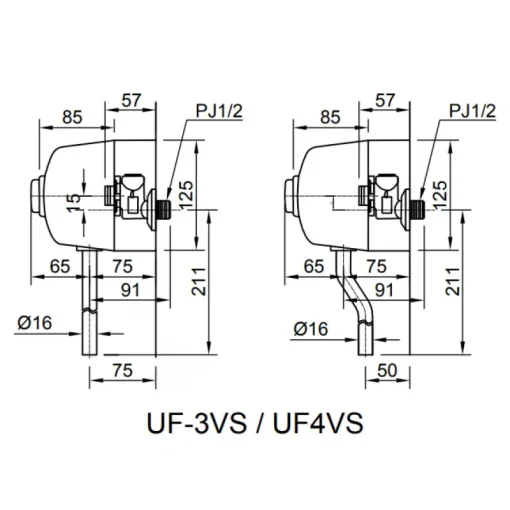 Van xả nhấn bồn tiểu nam Inax UF-3VS ống thẳng - Ảnh 2