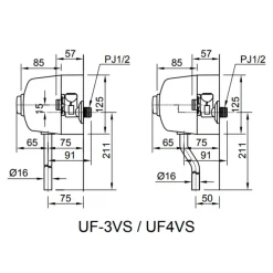 Alternative view of Van xả nhấn bồn tiểu nam Inax UF-4VS ống cong