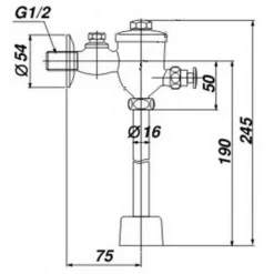 Alternative view of Van xả nhấn bồn tiểu nam Inax UF-7V ống thẳng