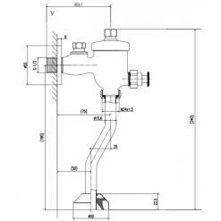 Alternative view of Van xả nhấn bồn tiểu nam Inax UF-8V-0.5 ống cong 0.5 lít