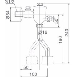 Alternative view of Van xả nhấn bồn tiểu nam Inax UF-8V ống cong