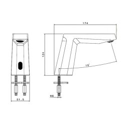 Alternative view of Vòi lavabo Viglacera VG1028.1 cảm ứng pin nóng lạnh