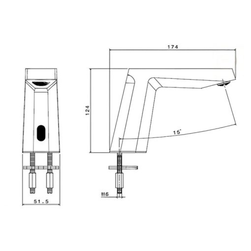 Vòi lavabo Viglacera VG1028.1 cảm ứng pin nóng lạnh - Ảnh 2