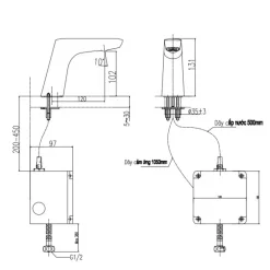 Alternative view of Vòi lavabo cảm ứng Inax AMV-50B sáng bóng