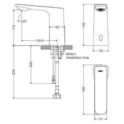 Alternative view of Vòi lavabo cảm ứng Inax AMV-91 lạnh