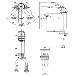 Alternative view of Vòi lavabo nóng lạnh Inax LFV-1402S-R thấp