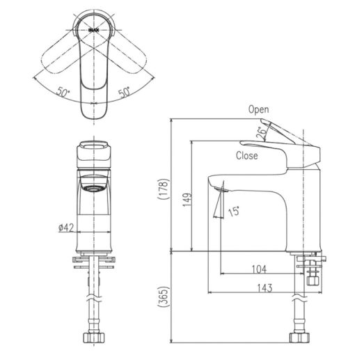 Vòi lavabo lạnh Inax LFV-22S thân thấp - Ảnh 2