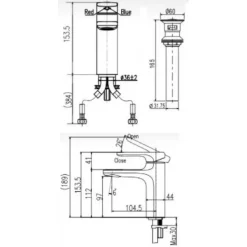 Alternative view of Vòi lavabo nóng lạnh Inax LFV-632S-2 1 lỗ