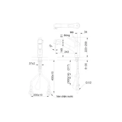 Alternative view of Vòi rửa chén bát rút dây Inax JF-AB466SYX