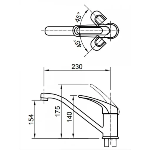 Vòi rửa chén bát nóng lạnh Inax SFV-112S - Ảnh 2