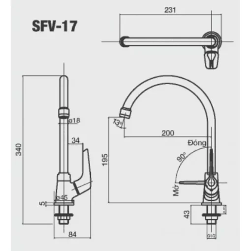 Vòi rửa chén bát lạnh Inax SFV-17 - Ảnh 2