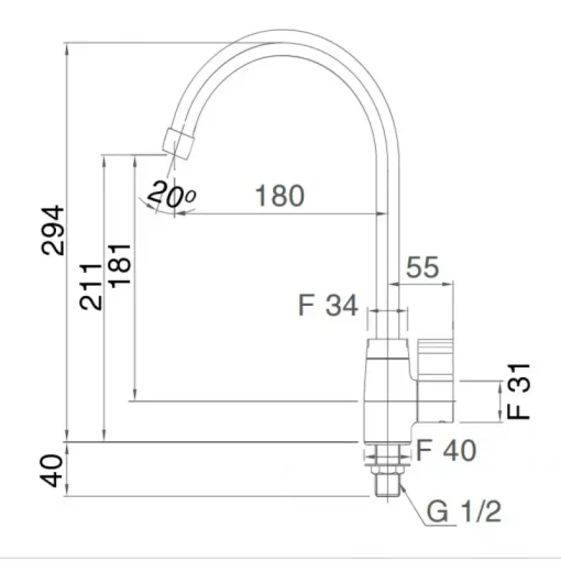 Vòi rửa chén bát lạnh Inax SFV-21 - Ảnh 2