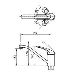 Alternative view of Vòi rửa chén bát nóng lạnh Inax SFV-212S