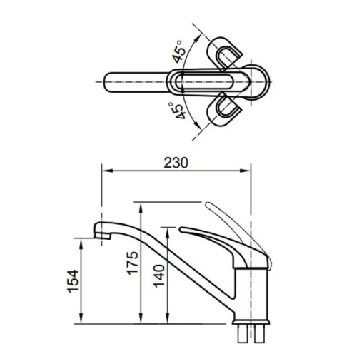 Vòi rửa chén bát nóng lạnh Inax SFV-212S - Ảnh 2