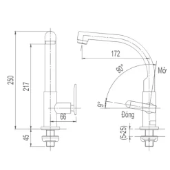 Alternative view of Vòi rửa chén bát lạnh Inax SFV-29