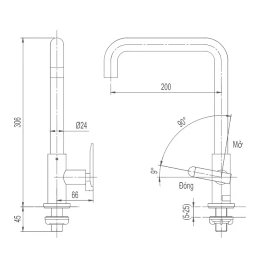 Vòi rửa chén bát lạnh Inax SFV-30 - Ảnh 2