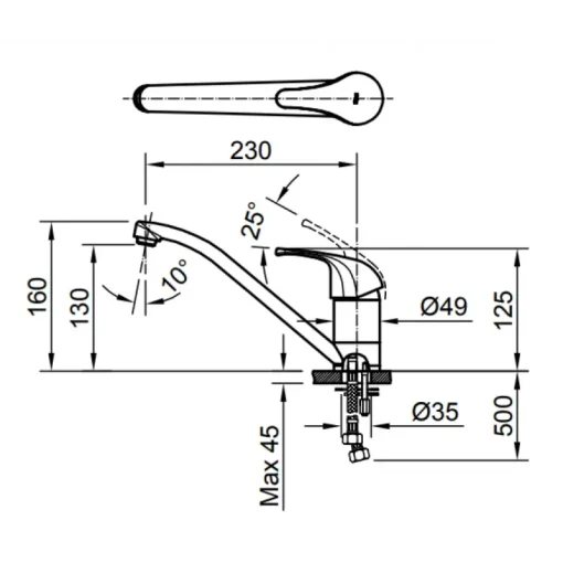 Vòi rửa chén bát nóng lạnh Inax SFV-302S - Ảnh 2