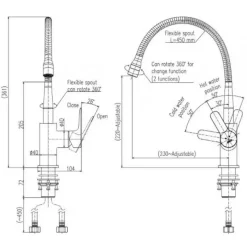 Alternative view of Vòi rửa chén bát nóng lạnh Inax SFV-303S