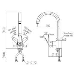 Alternative view of Vòi rửa chén bát nóng lạnh Inax SFV-800S
