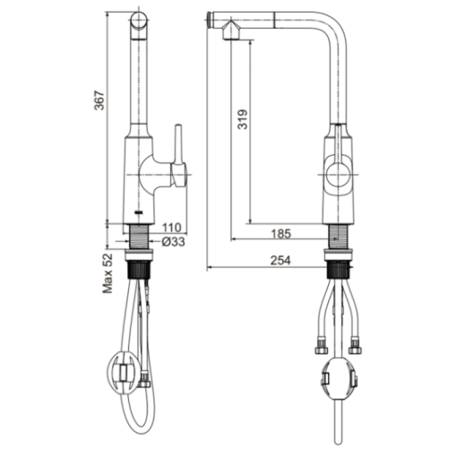 Vòi rửa chén bát rút dây Inax SFV-907SX - Ảnh 2