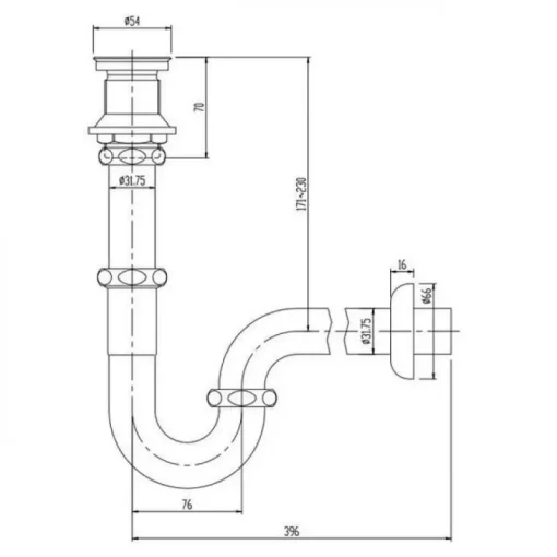 Bộ xả lavabo Inax LF-105PAL ống chữ P - Ảnh 2