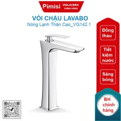 Vòi chậu lavabo nóng lạnh Viglacera VG142.1 thân cao