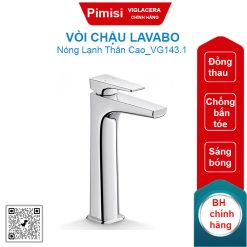 Vòi chậu lavabo nóng lạnh Viglacera VG143.1 thân cao