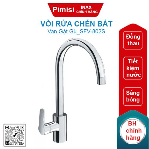 Vòi rửa chén bát nóng lạnh Inax SFV-802S