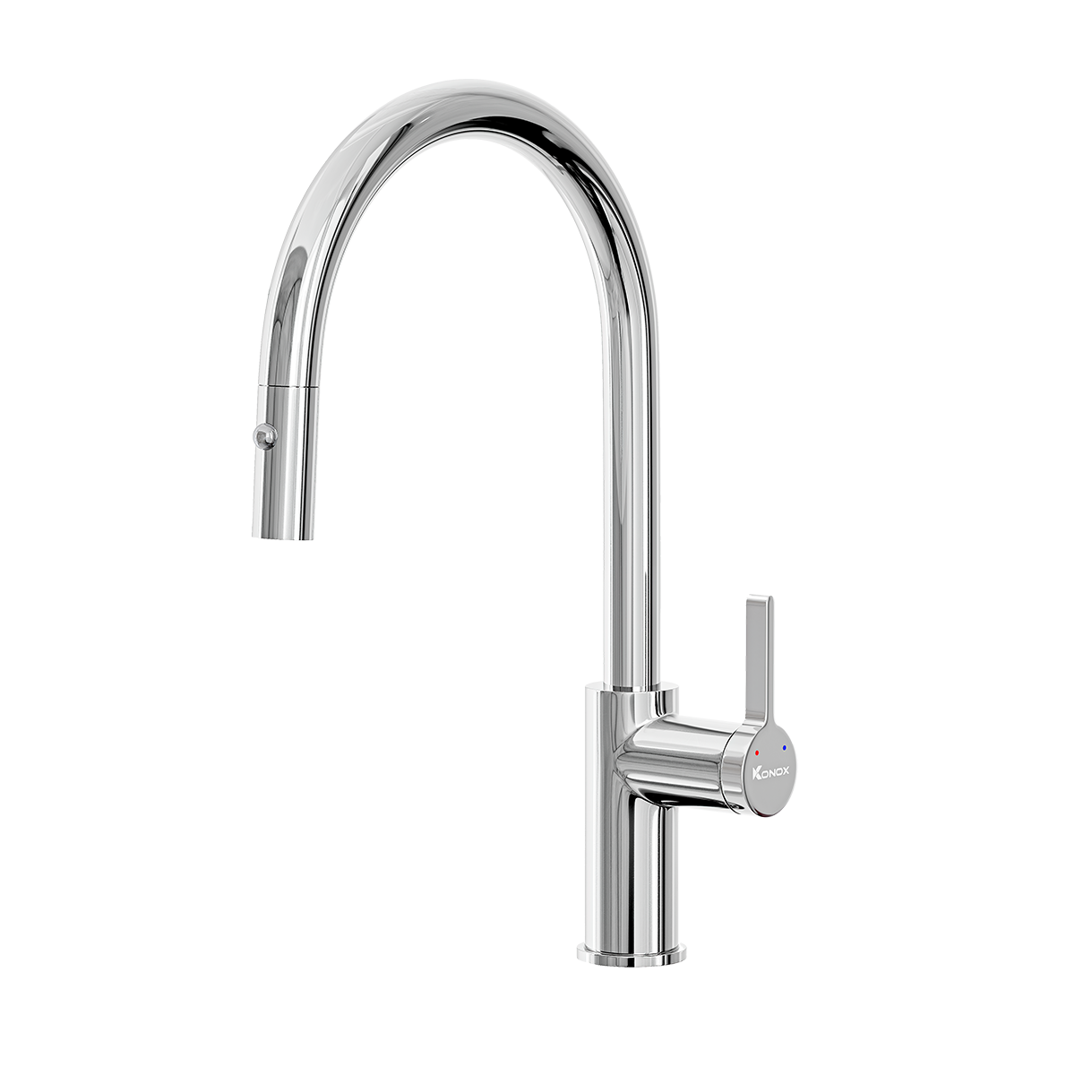 Vòi rửa bát nóng lạnh dây rút Konox Alto Chrome